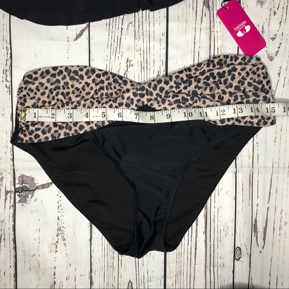 One Shoulder Bikini Top Ruffle animal print - Picture 6 of 13